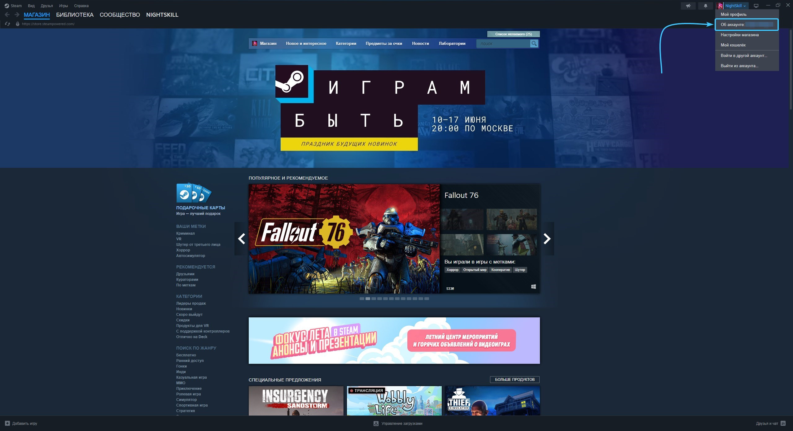 Определение «SteamID» в «Steam»