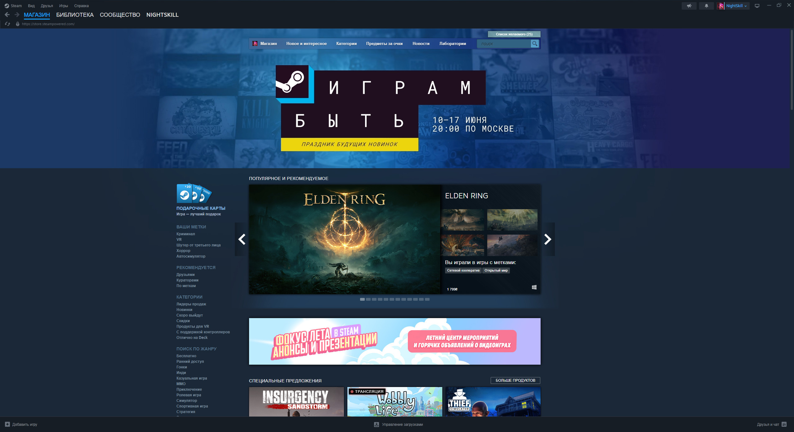 Приватность игры в «Steam»